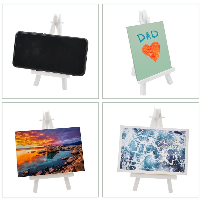 CRAFFANCY Mini Plastic Display Easel, 20 Pcs White Tabletop Art