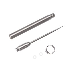 Healifty Titanium Toothpick Metal Fruit Fork Tooth Pick Integrated Tooth Cleaning Tool with Holder for Home Outdoor (Silver)