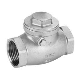 Akozon Swing Check Valve 1 Inch DN25 Check Valve Stainless Steel One Way Internal Thread WOG 200PSI for Water, Oil, Steam and Other Media and Some Corrosive Liquids