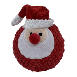 Pet Lou Santa and Reindeer Christmas EZ Squeaky Twin Ball, 4-inch Width