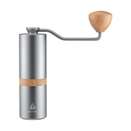 Premium Manual Coffee Grinder Stainless Steel with Aluminum Polish– Conical Hand Coffee Grinder Burr Mill Kit Drip over Tool