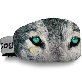 Premium Ski Goggles Cover, protects goggles from scratches, wolf design