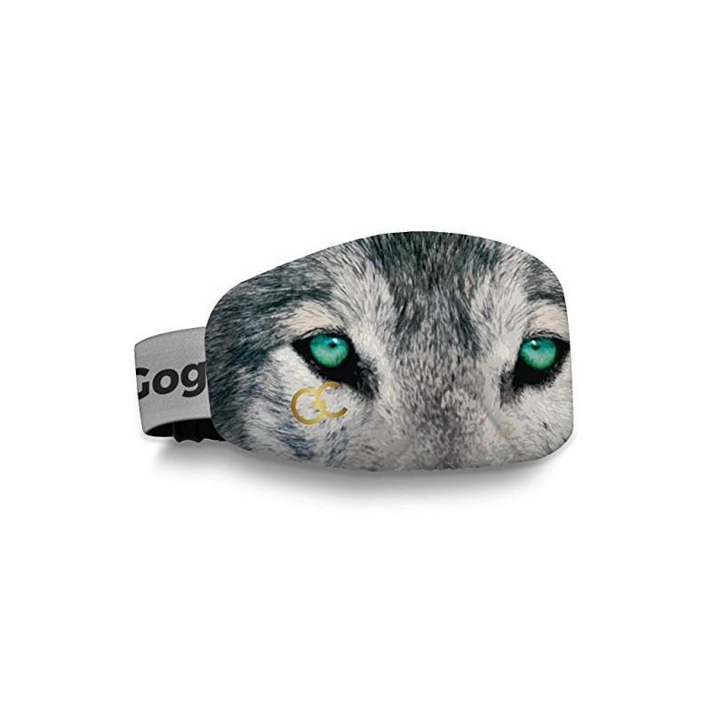 Premium Ski Goggles Cover, protects goggles from scratches, wolf design
