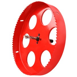 9" 丨230mm Hole Saws with Heavy Duty Arbor HSS Bi-Metal Hole Cutter Drill Bit for Wood Cornhole Boards Plastic Drywall Metal Fiberboard(Red)