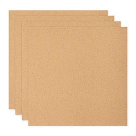 sourcing map MDF Wood Board for Crafts,1/12"(2mm) Thick Medium Density Fiberboard Unfinished Wood for DIY Projects, Art Classes, Carpentry, Painting (4 x 4 in,4Pcs)