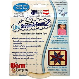 The Warm Company Lite Steam-A-Seam 2 Double Stick Fusible Web Tape -1/4" X 40 Yards