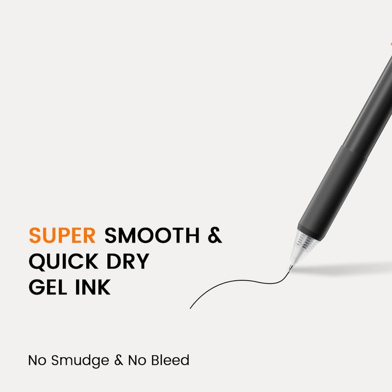 BIYUNRO Gel Pens - Black Ink 4pcs 0.5 mm Fine