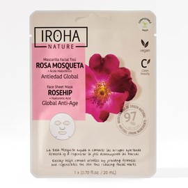 Iroha Nature - Globale Anti-Aging Gesichtsmaske mit Hagebutte und Hyaluronsäure | Bekämpft Falten und Hautunreinheiten | Straffheit und Elastizität | Gesichtsmaske für strahlende Haut