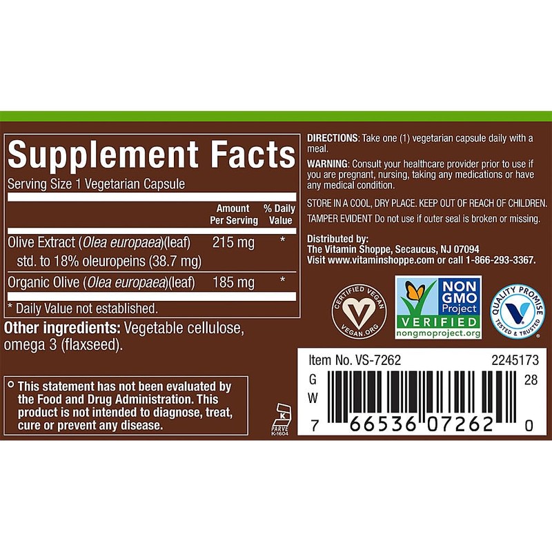 Olive Leaf, Full Spectrum, Supports Immune Health (60 Vegetarian Capsules)