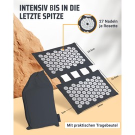 NEOLYMP Acupressure Doormat - Versatile Stimulation - Washable, Eco-Friendly with Carry Bag - Acupuncture Foot Massage Mat with ABS Tips - Nail Mat for Feet (Acupressure Doormat Grey)