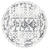 SAFAVIEH Tulum Collection 5' Round Ivory/Black TUL268D Moroccan Boho Distressed