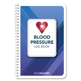 BookFactory Blood Pressure Log Book - Medical Tracking Notebook, 104 Pages (6x9 inches) (Made in USA)