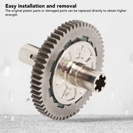 Lybunair 57T 0.8Mod Slipper Set Metal Steel Slipper Clutch Spur Gear for 1/10 1/8 RC Car, Silver