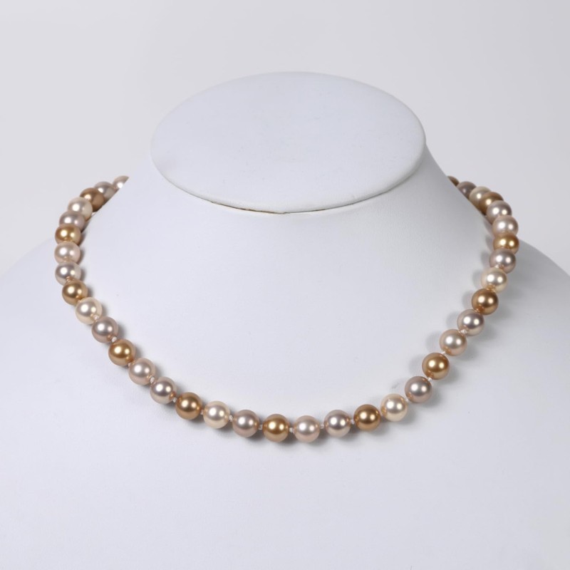[MIONO] Yumi sienne Pearl Necklace, Large Beads, Multi, Ceremonial Occasions,