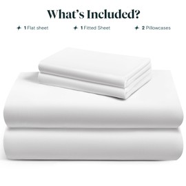 LuxClub King Size Sheets Set, 100% Rayon Derived from Bamboo Cooling Sheets, Breathable & Soft Deep Pocket Up to 16", Hotel Luxury Silky Sheets King Size, White