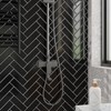 Livelynine 32-Tiles Renter Friendly Black Peel and Stick Backsplash Herringbone
