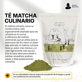NEGRO MOSTAZA Té Matcha Culinario - Se utiliza principalmente para cocinar y hornear postres - bolsa de 500gr