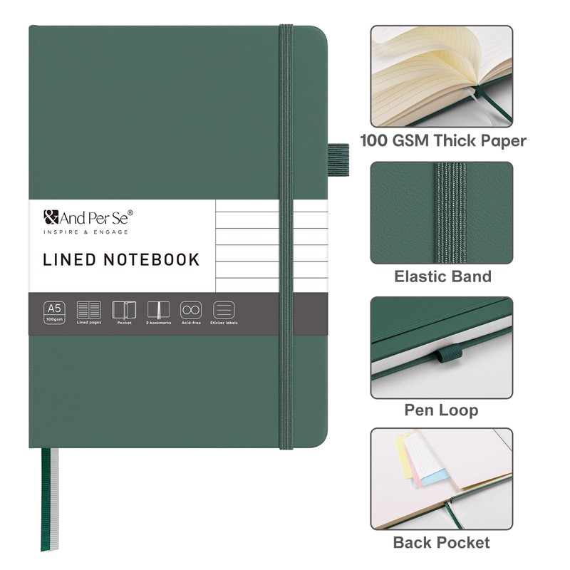 &And Per Se Lined Journal Notebook – A5 Hardcover, 160