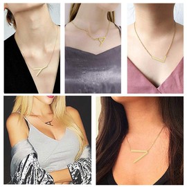 U7 Statement Sideways Initial Necklaces Women Men Stainless Steel Big Letter Script Name Pendant Large S Necklace