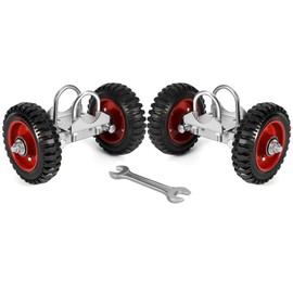 Aukivon 2 Set Rolling Gate 6 inch Rubber Wheel, Double U-Bolts Sliding Gate Rollers for Driveway Chain Link Fence Metal Tube Gates 550lb Capacity, Stainless Sliding Gates Wheels with Hardware Kit