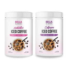 Bella All Natural Iced Coffee Duo - Get 1 Probiotics Iced Coffee & 1 Collagen Iced Coffee