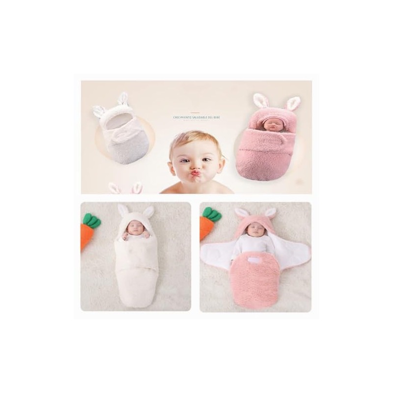 Manta de Felpa para Bebé, Saquito para Dormir, 0-3 Meses