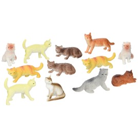 US Toy Dozen Plastic Cat Figures, 2"