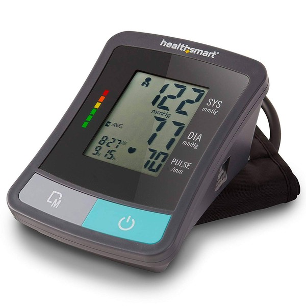 HealthSmart Digital Standard Wrist Blood Pressure Monitor with Automatic Adult Cuff That Displays Pulse Rate and Irregular Heartbeat Stores up to 60 Readings for 2 Users