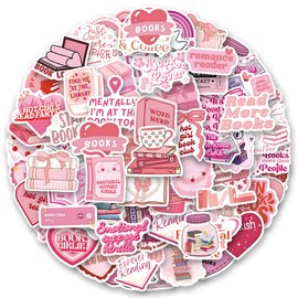 120Pcs Pink Book Stickers, Booktok Reading Stickers, Book Stickers for Kindle, Aesthetic Kindle Stickers, Book Gifts foiTeens and Adults Women, Girls, Book Lovers