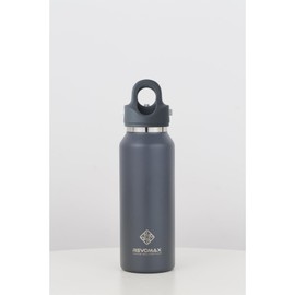 REVOMAX Carbonated Vacuum Insulated Bottle, 12 oz (355 ml), 18 Hours, Cold for 36 Hours (Dark Gray, Slim)