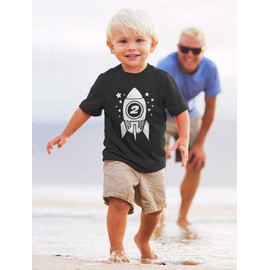 Gift for Two Year Old - 2nd Birthday Space Rocket Toddler/Infant Kids T-Shirt 6M Navy