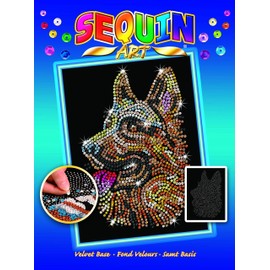 Mammut 8041807 Sequin Art Sequin Picture Shepherd Dog Craft Set with Polystyrene Frame, Velvet Picture Template, Sequins, Pin Pins, Instructions (English language not guaranteed), for Children from 8