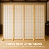 OMISTAR 5 Pcs Folding Room Divider Stands, Wooden Privacy Screen