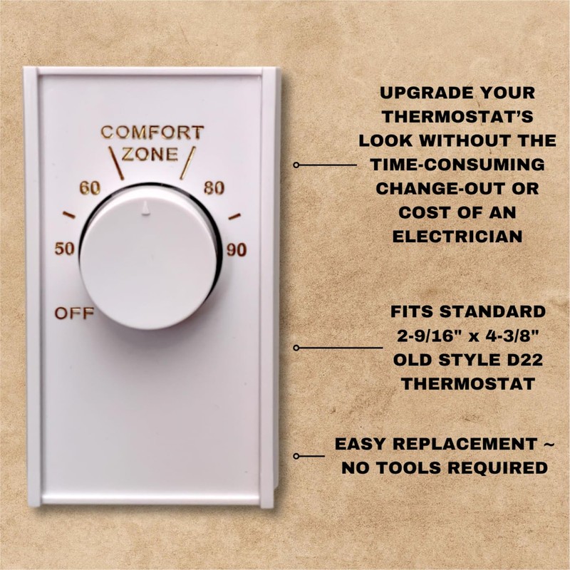 White Double Pole Line Volt Thermostat Cover with Line Volt