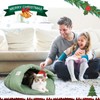 Cat Sleeping Bag,Linen Fabric Cat Bed Cave Leaf Nest Pet
