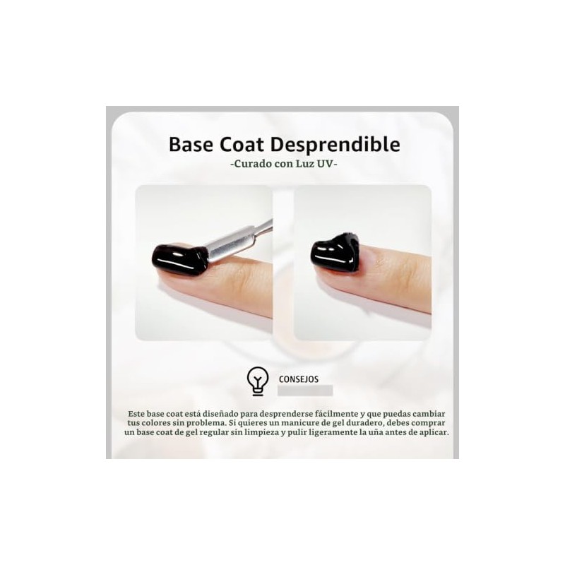 GAOY- Capa base de gel despegable para esmalte de uñas