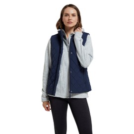 Mountain Warehouse Braila Womens Quilted Padded Gilet - Microfibre insulation, Side Pockets & Lightweight - Spring, Travelling, Hiking & Outdoors Navy Women's Size 22
