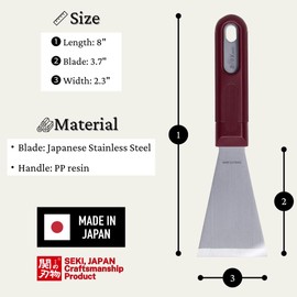 ALLEX Japanese Paint Scraper Tool 2.3" Straight, Heavy Duty Full Tang, Sharp Japanese Stainless Steel Blade, Professional Scraper Knife for Paint, Metal, Carbide, Rust, Made in JAPAN