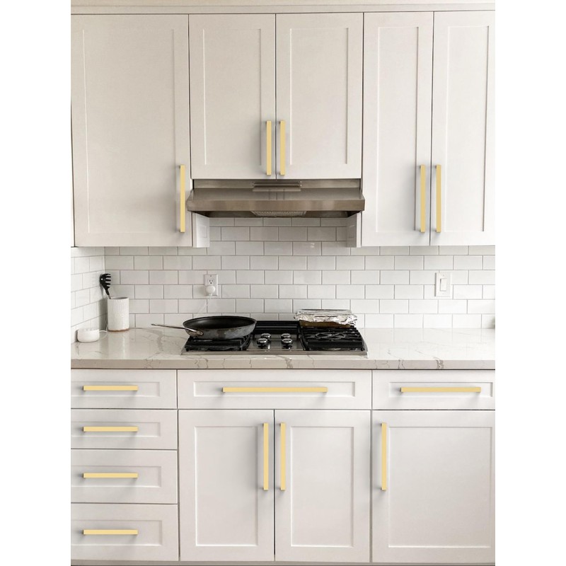 Asimerdeco 10 Pack Brushed Gold Cabinet Pulls 3 Inch(76mm) Kitchen