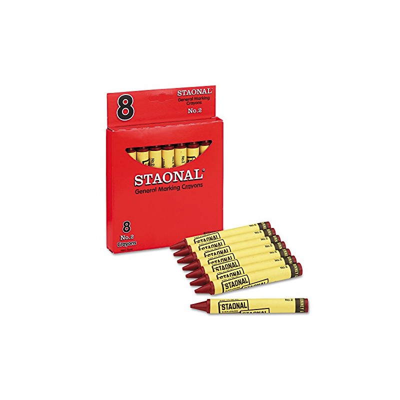 Crayola 5200023038 Staonal Marking Crayons, Red, 8/Box