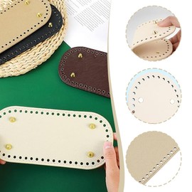 QEQSHQO Bag Base for Crocheting, PU Leather Bag, Floor Shaper, Faux Leather, Bottom Bag, Crochet with Holes for Knitting Bag, Shoulder Bag