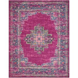Nourison Passion Traditional Bright Colorful Area Rug, 8'X10', FUCHSIA