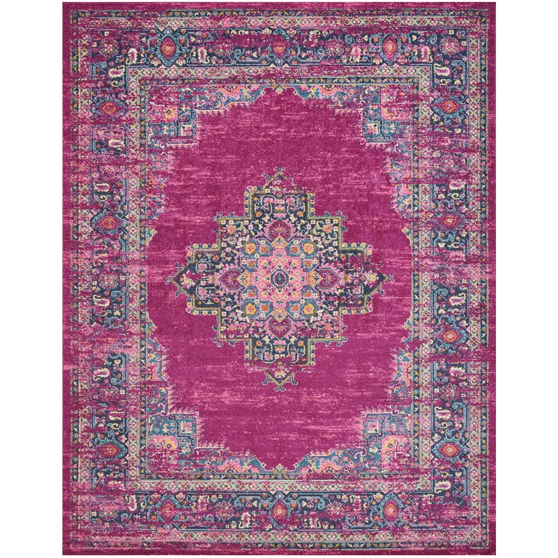 Nourison Passion Traditional Bright Colorful Area Rug, 8'X10', FUCHSIA