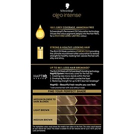 Schwarzkopf Schwarzkopf Oleo Intense Permanent Oil Colour 4-23 Burgundy Red Hair Dye, 100% Grey Coverage, Conditioner with HaptIQ System, Long-Lasting Colour, Ammonia Free Hair Dye