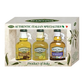 Mantova Grand'Aroma Extra Virgin Olive Oil Trio Variety Gift Set – Marinata, Zesty Sicilian Lemon, and Truffle Flavors (Pack of 3) – Perfect for Cooking, Dressing, and Gifting