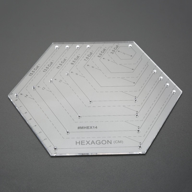 Yetaha Hexagon Ruler, Sewing Patchwork Template Handmade Drawing Tools for