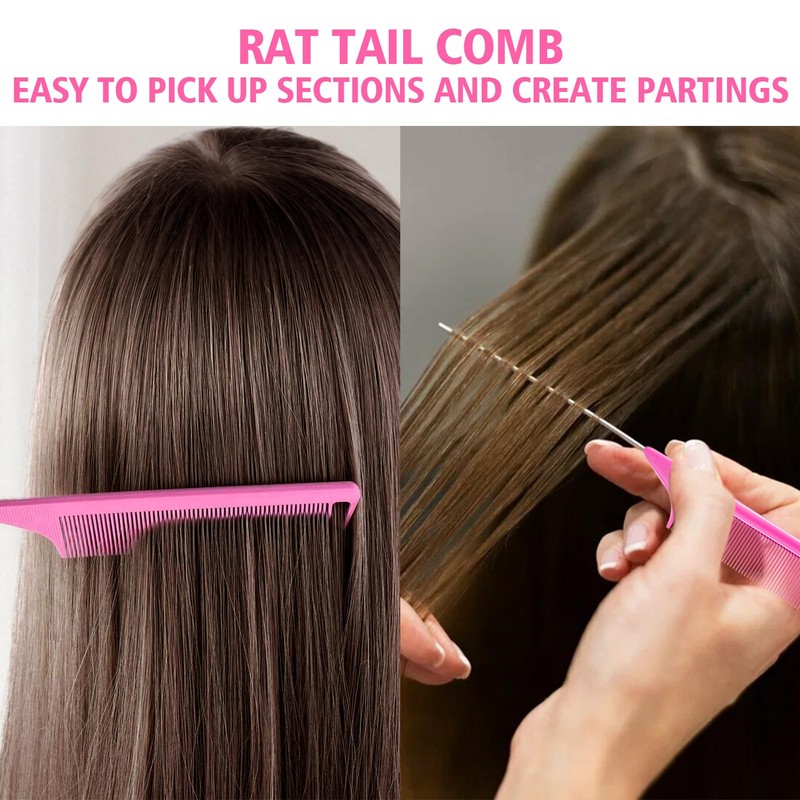 3 Pieces Hair Styling Comb Set Teasing Brush Rat Tail