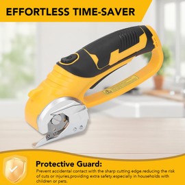 Electric Cordless Scissors, 4V Electric Mini Cutter, Handheld Electric Rotary Cutter with Light for Cutting Carpet, Cardboard, Fabric and Leather, Automatic