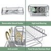 BOOSINY 2 Tier Dish Drying Rack and Drainboard Set, Large