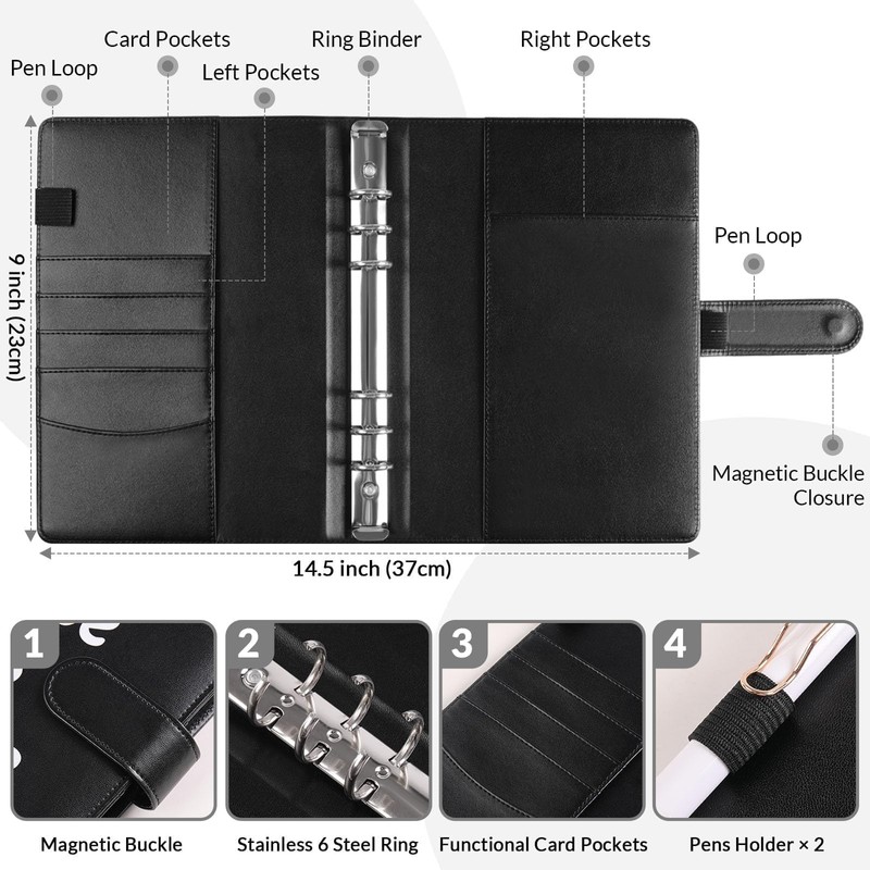 SKYDUE 100 Envelopes Money Savin Challenge Binder, A5 Money Saving